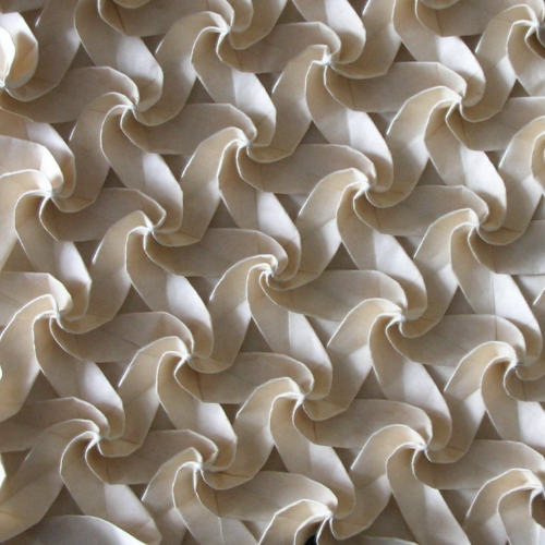swirly star side of a folded model